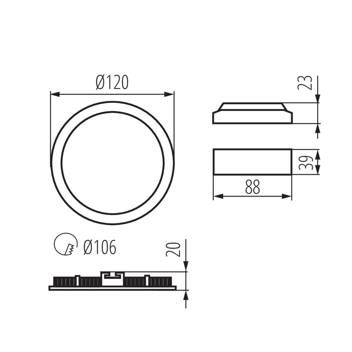 INCASSO ROUNDA V2LED6W-NW-W - KANLUX