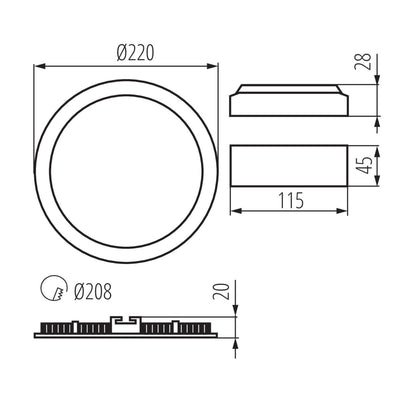 INCASSO ROUNDA V2LED18W-NW-SR - KANLUX