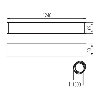 PLAFONIERA LINEARE PER TUBI LED T8 ALIN 4LED 1X120-B - KANLUX