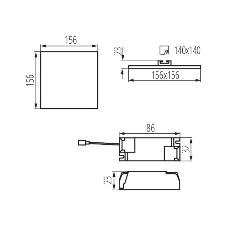 INCASSO AREL LED DL 14W-NW - KANLUX