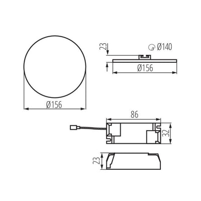 INCASSO AREL LED DO 14W-WW - KANLUX
