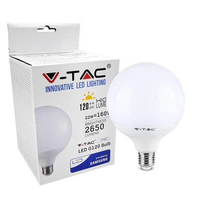 LED LAPADINA SAMSUNG CHIP 22W E27 G120 PLASTICA 3000K 120 LM/WATT