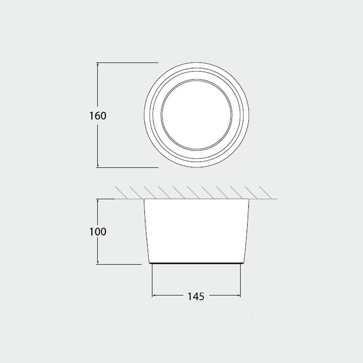 LIVIA 160 SURFACE NERO 10W CCT