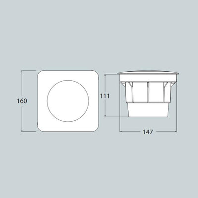 CECI 160 SQUARE GX53 10W 4000K NERO FUMAGALLI