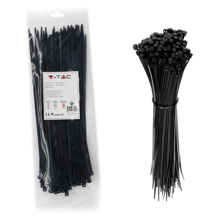 FASCETTA 3.5 X 250MM NERO 100 PCS/PACK