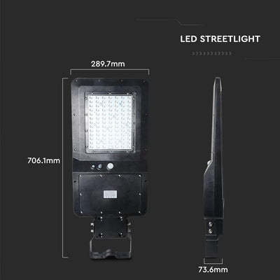 40W LED ARMATURA SOLARE STRADALE CORPO NERO  4000K 120LM/W