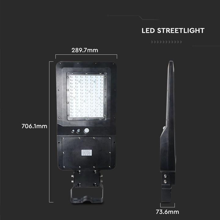 40W LED ARMATURA SOLARE STRADALE CORPO NERO 6000K 120LM/W