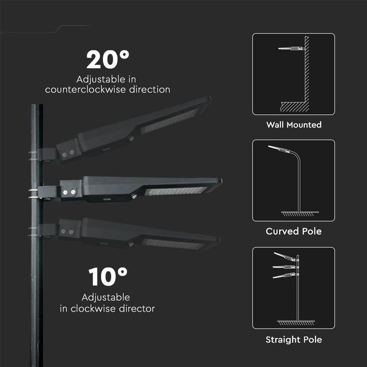 40W LED ARMATURA SOLARE STRADALE CORPO NERO 6000K 120LM/W
