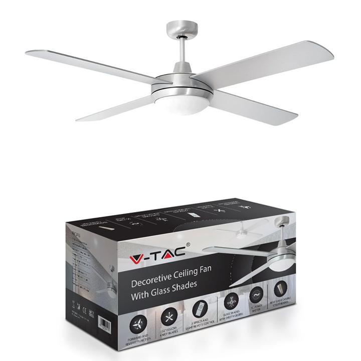 2 X E27 LED KIT LUCE VENTILATORE A SOFFITTO RF KONTROL 4 PALE MOTORE 60W DC
