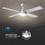 2 X E27 LED KIT LUCE VENTILATORE A SOFFITTO RF KONTROL 4 PALE MOTORE 60W DC