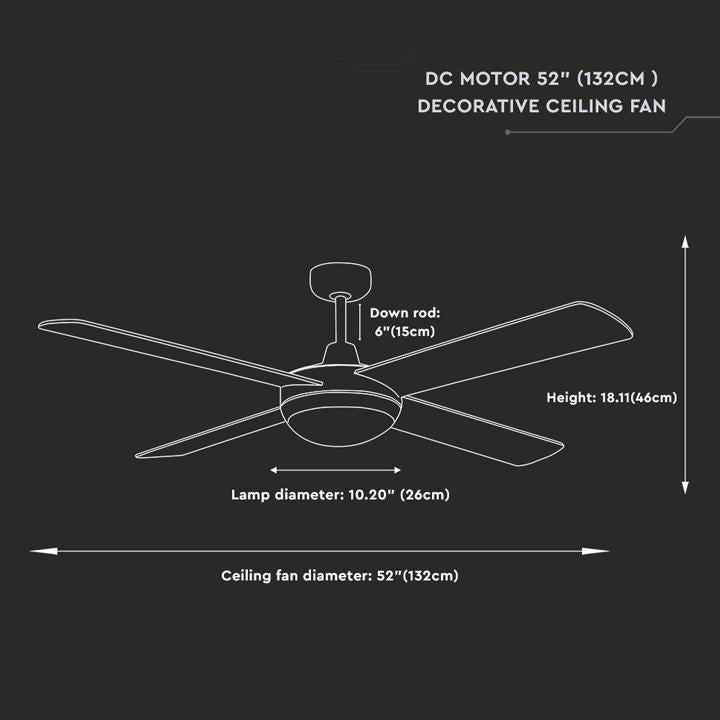 2 X E27 LED KIT LUCE VENTILATORE A SOFFITTO RF KONTROL 4 PALE MOTORE 60W DC