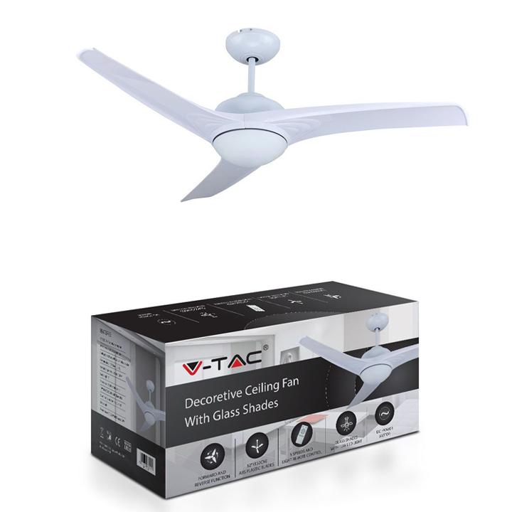 15W 3 IN 1 LED VENTILATORE A SOFFITTO CONTROLLO RF 3 PALE MOTORE BIANCO 35W DC