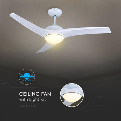 15W 3 IN 1 LED VENTILATORE A SOFFITTO CONTROLLO RF 3 PALE MOTORE BIANCO 35W DC