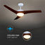 15W 3 IN 1 LED VENTILATORE A SOFFITTO CONTROLLO RF 3 PALE MOTORE MARRONE 35W DC