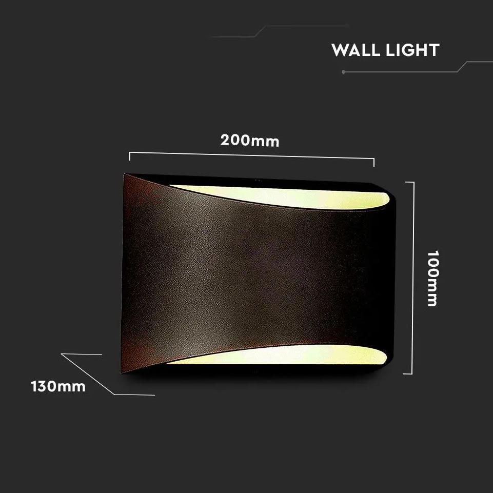 LAMPADA DA PARETE A LED 10W BRIDGELUX CHIP CORPO NERO 4000K