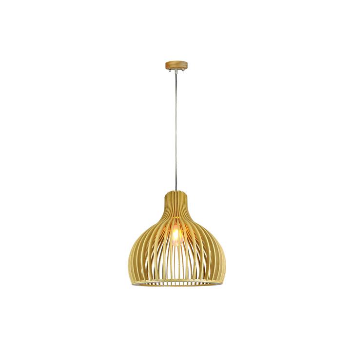 LAMPADA A SOSPENSIONE IN LEGNO ROTONDA D350 X H450MM