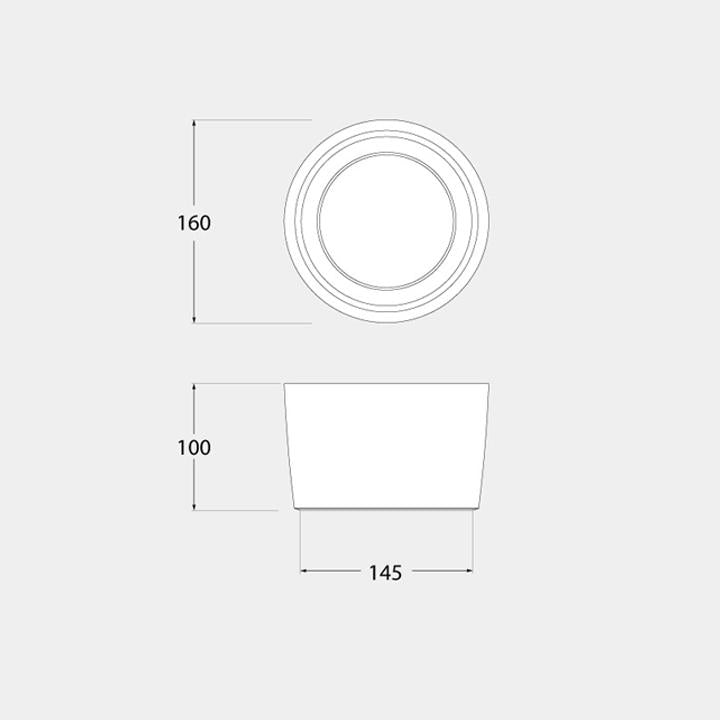 LIVIA 160 SURFACE GRIGIO 10W CCT