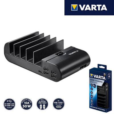 HOME STATION DI RICARICA 4XUSB 9800MAH 50W VARTA