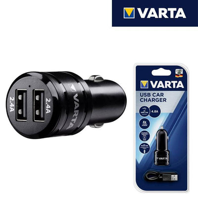 CARICA BATTERIE DA AUTO 4800 MA 2 X USB 24W VARTA