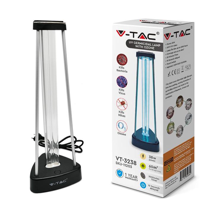 LAMPADA GERMICIDA UV-C 38W CON OZONO PER 60M2
