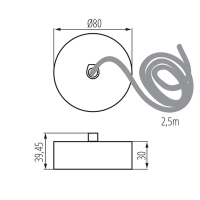 ACCESSORIO PER LAMPADA LINEARE ALIN CORD 1F-SR - KANLUX