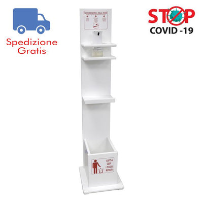 COLONNINA CON DISPENSER CON FOTOC. TANICA 280ML CON CESTINO