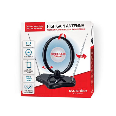 ANTENNA TV AMPLIFICATA PER INTERNI SUPERIOR