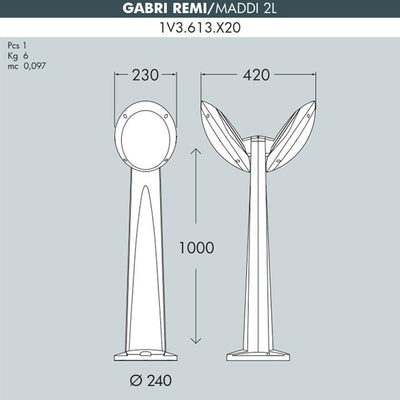 GABRI REMI/MADDI 2L GRIGIO OPALE E27