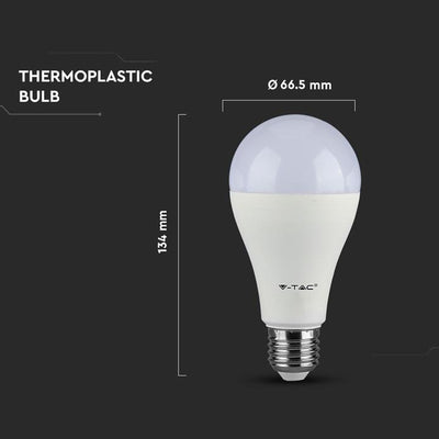 LED LAMPADINA 15W E27 A60 THERMOPLASTICA 3000K 3 PCS/BLISTER PACK