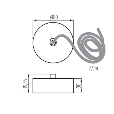 ACCESSORIO PER LAMPADA LINEARE ALIN CORD 1F-B - KANLUX