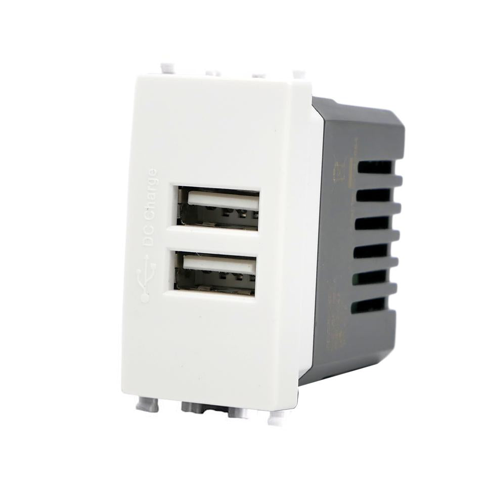 DOPPIA PRESA USB 2A 621B/VMR-PLN T2 BIANCO