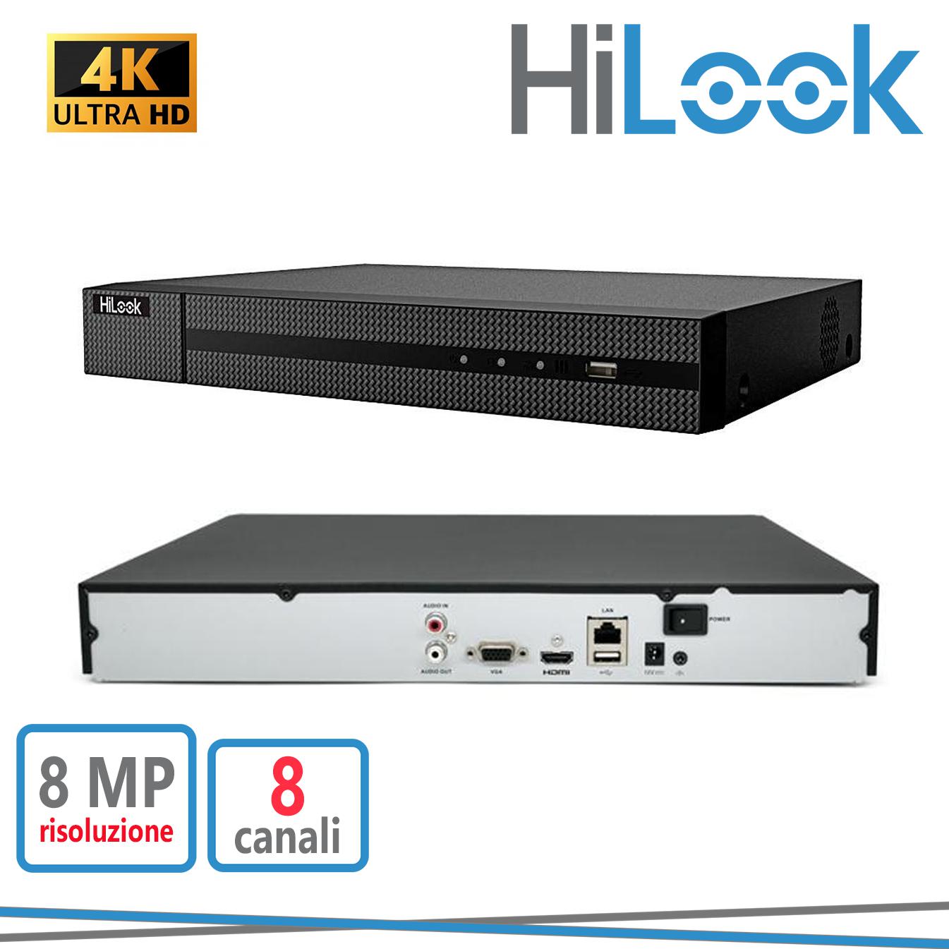 NVR-208MH-C/8P 8CH 4K H.265+  METAL HILOOK 2HHD