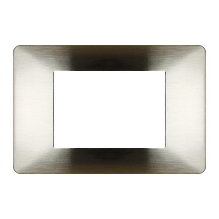 PLACCA 6803-5 3P ARGENTO SATINATO METALLO T2 GEM