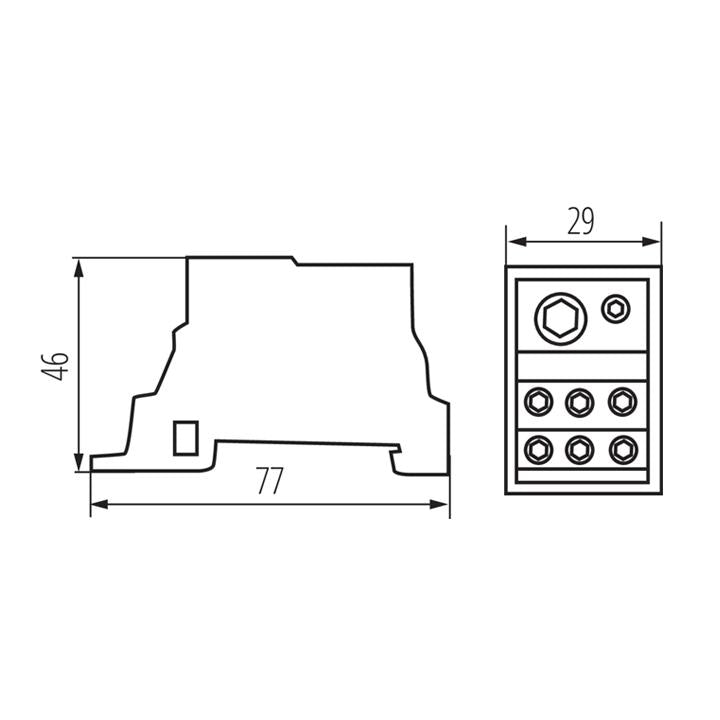 BLOCCO DISTRIBUZIONE CAVI KTB-125-1-M - KANLUX