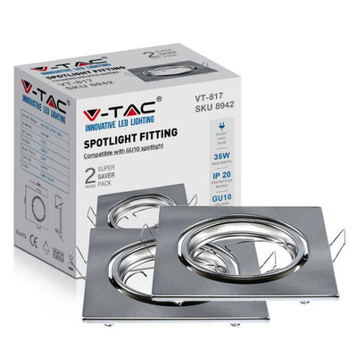 GU10 PORTAFARETTO QUADRATO SATIN NICKEL 2PCS/BOX