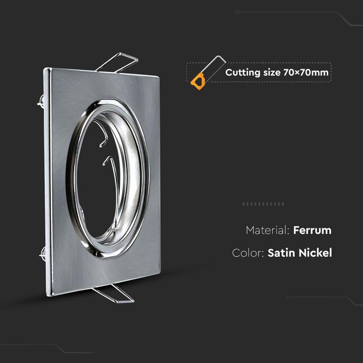GU10 PORTAFARETTO QUADRATO SATIN NICKEL 2PCS/BOX