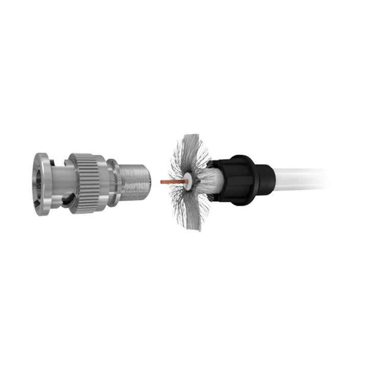 CONNETTORE BNC MASCHIO UNIVERSALE CON MICROCOASSIALE E RG59