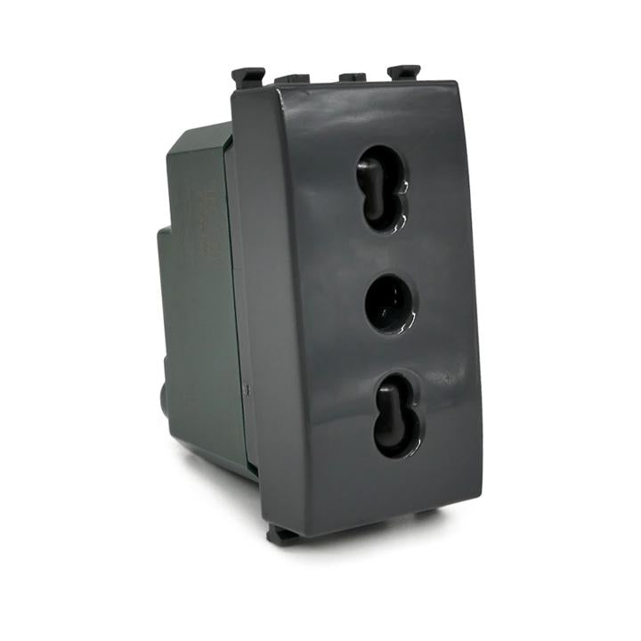 PRESA BIVALENTE 10A/16A 618N/VMR-PLN NERO