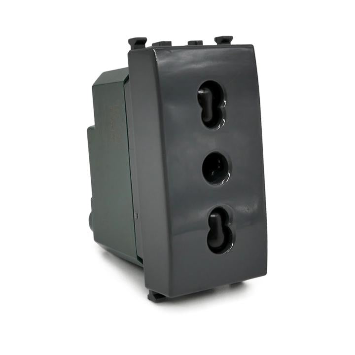 PRESA BIVALENTE 10A/16A 618N/VMR-PLN NERO