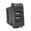 DOPPIA PRESA USB 2A 621N/VMR-PLN NERO