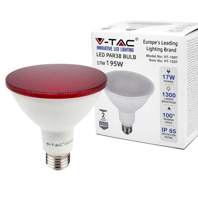 LED LAMPADA 17W PAR38 E27 IP65 ROSSO