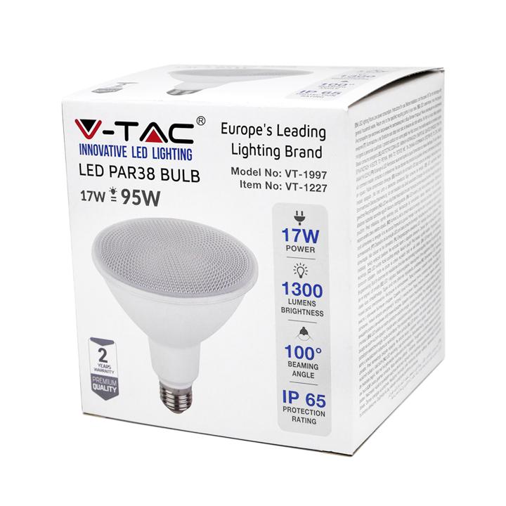 LED LAMPADA 17W PAR38 E27 IP65 ROSSO