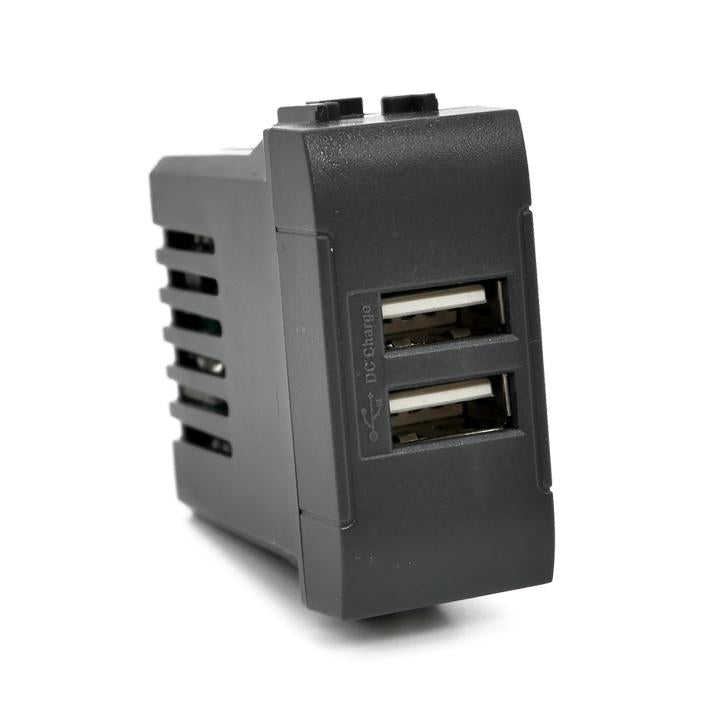 DOPPIA PRESA USB 2A 821N/INT-LGT NERO