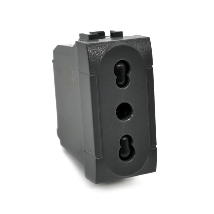 PRESA BIVALENTE (10A/16A-250V) 818N LIV.INT. NERO