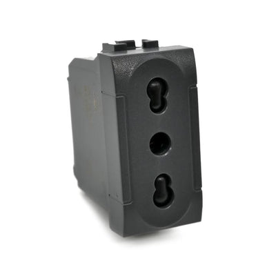PRESA BIVALENTE (10A/16A-250V) 818N LIV.INT. NERO