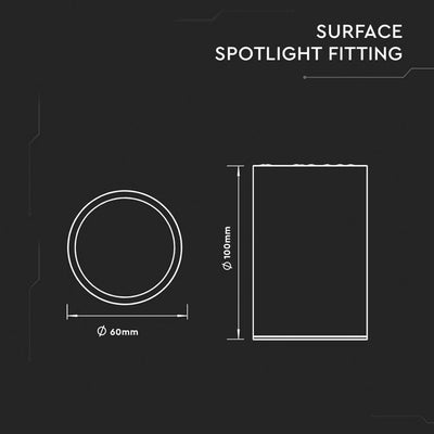 GU10 SURFACE MOUNTED FITTING NERO