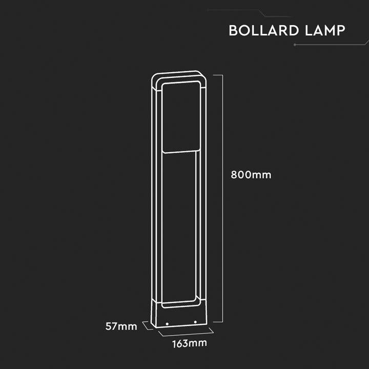 PALETTO LED 10W SAMSUNG CHIP CORPO BIANCO IP65 3000K