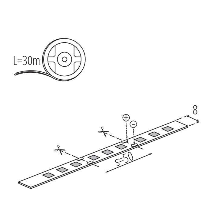 NASTRO LED L60B 11W/M 12 IP00-CW - KANLUX