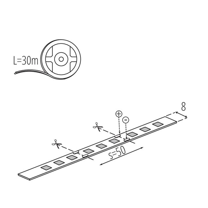 NASTRO LED L60B 11W/M 12 IP20-WW - KANLUX 3000K