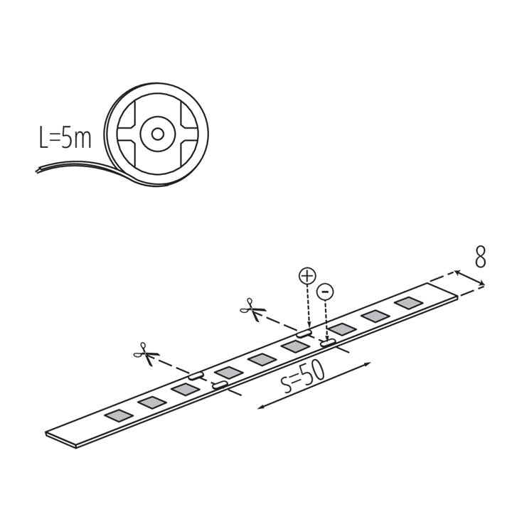 NASTRO LED L60 11W/M 12 IP00-CW - KANLUX